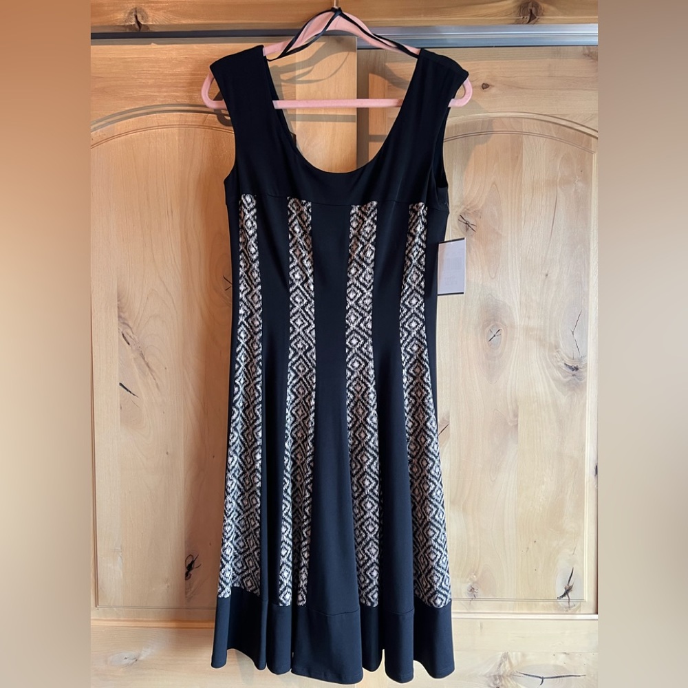 Black and camel color flowy tank dress. Size 10, has stretch to it.